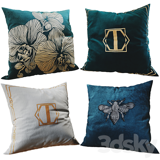 Decorative pillows set 253 3ds Max - thumbnail 1