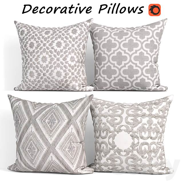 Decorative pillows set 253 SLOW COW 3ds Max - thumbnail 1