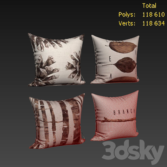 Decorative pillows set 307 GADEWAKE 3ds Max - thumbnail 2