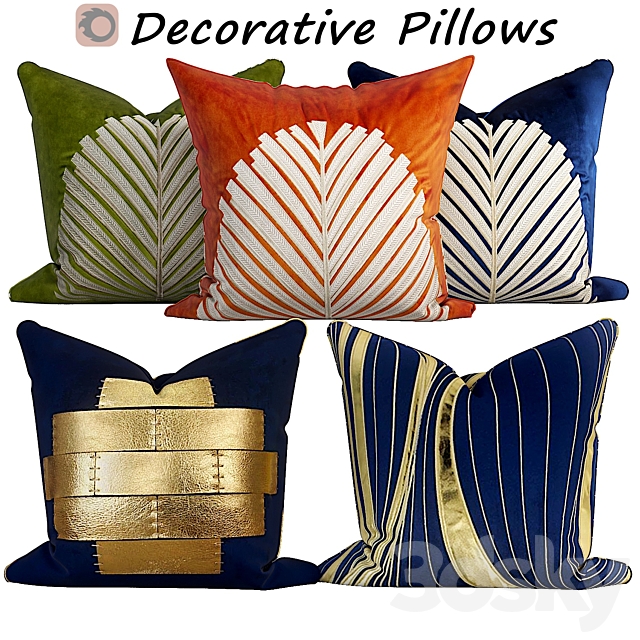 Decorative pillows set 488 3ds Max - thumbnail 1