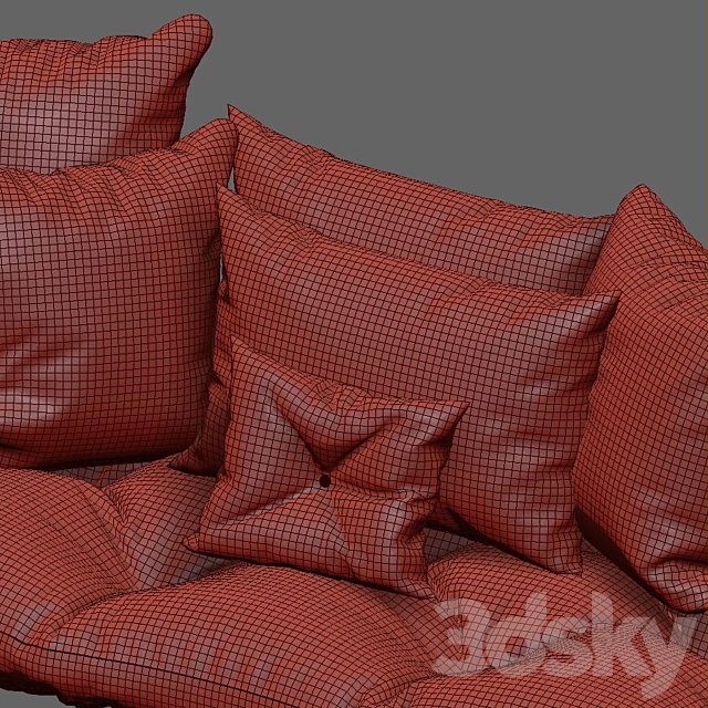 Decorative Pillows set 5 3ds Max - thumbnail 2