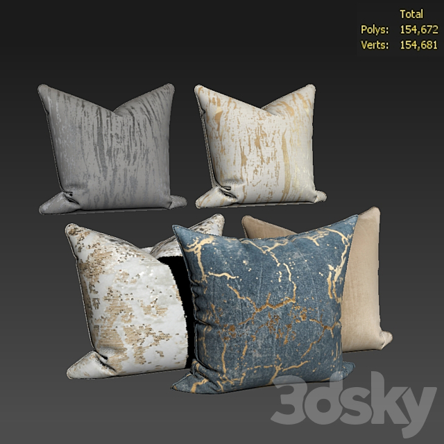 Decorative pillows set 529 3ds Max - thumbnail 2