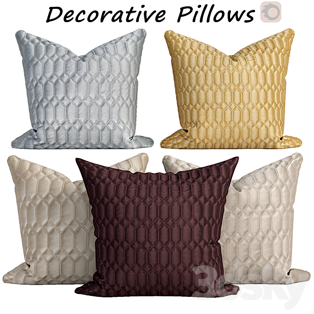 Decorative pillows set 538 3ds Max - thumbnail 1