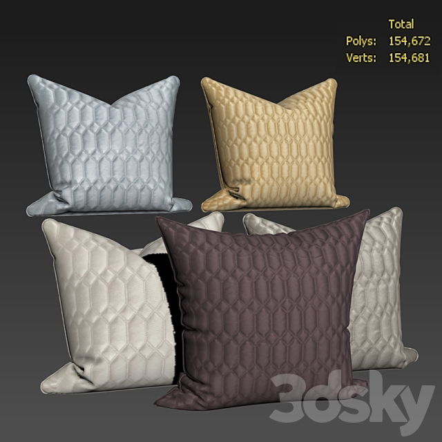 Decorative pillows set 538 3ds Max - thumbnail 2