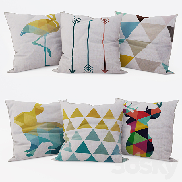 Decorative Pillows set 8 3ds Max - thumbnail 1