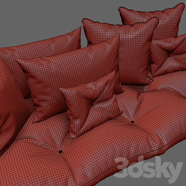 Decorative Pillows set 8 3DS Max Model - thumbnail 2