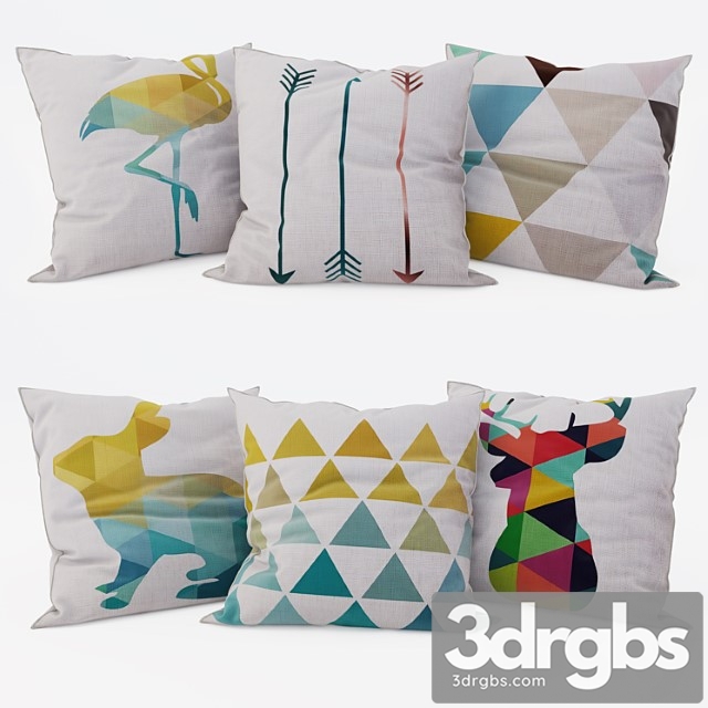 Decorative Pillows Set 8 3dsmax Download - thumbnail 1