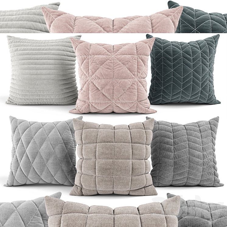 Decorative Pillows v002 3DS Max Model - thumbnail 1