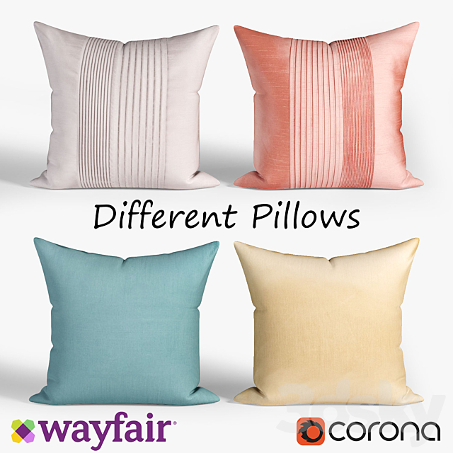 Decorative pillows Wayfair. set 025 3ds Max - thumbnail 1