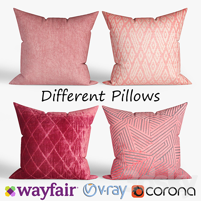 Decorative pillows Wayfair. set 030 3ds Max - thumbnail 1