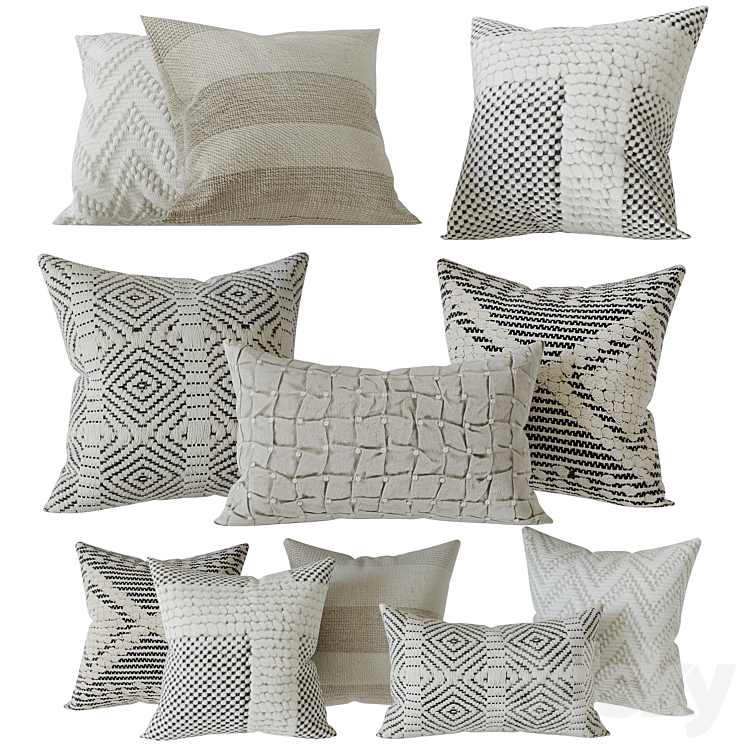 Decorative Set Pillow 12 3DS Max Model - thumbnail 1