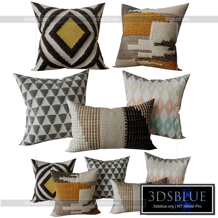 Decorative Set Pillow 4 3DS Max - thumbnail 3