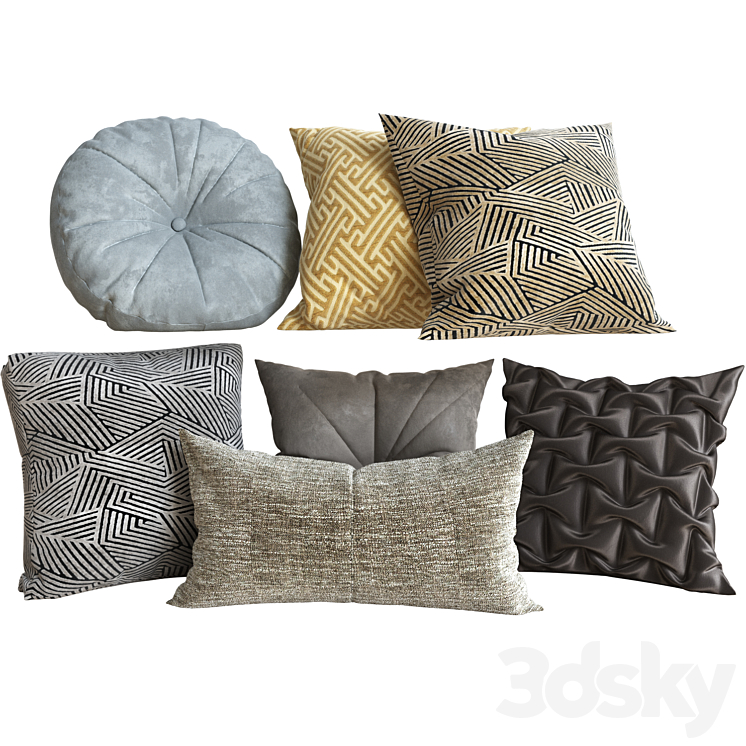 Decorative Set Pillow 5 3DS Max Model - thumbnail 1