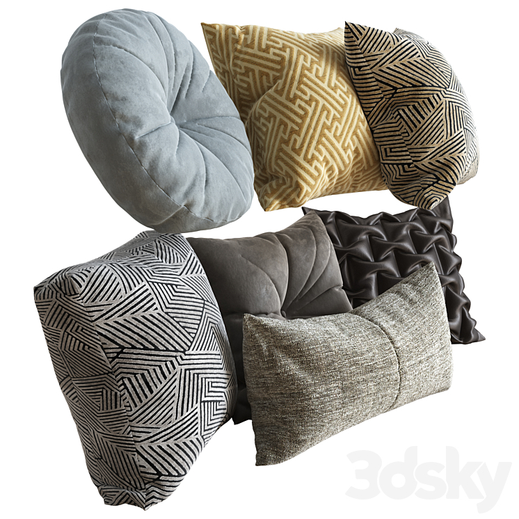 Decorative Set Pillow 5 3DS Max Model - thumbnail 2