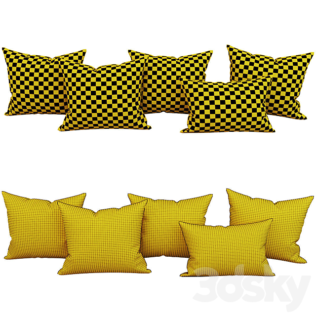 Decorative set pillow 53 3DS Max Model - thumbnail 3