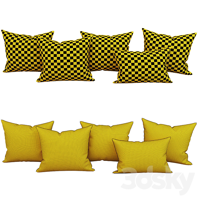 Decorative set pillow 55 3DS Max Model - thumbnail 3