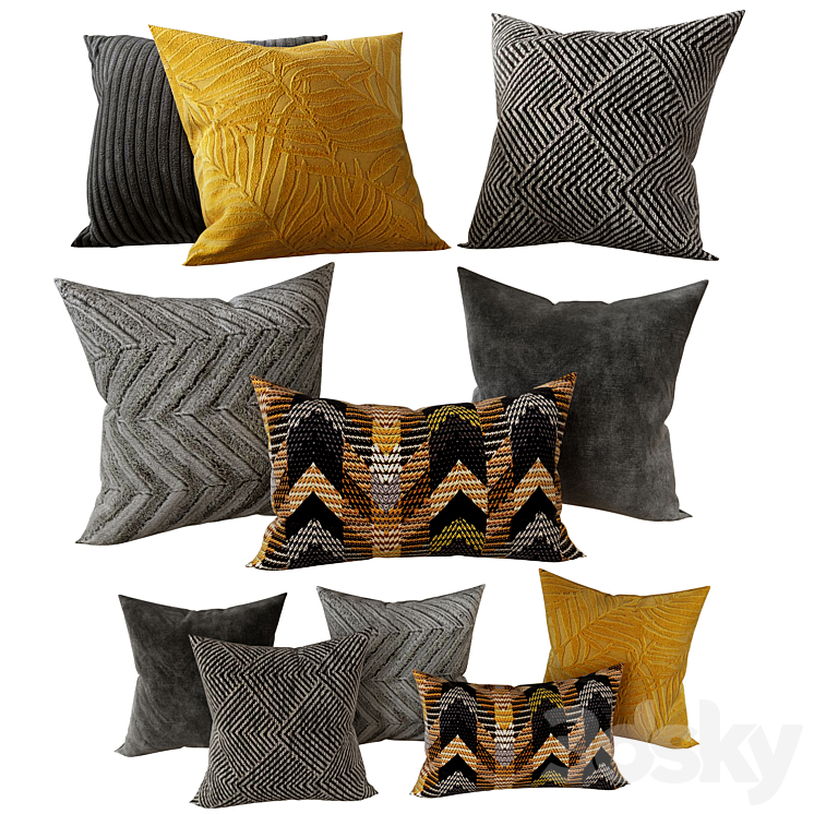 Decorative Set Pillow 7 3DS Max Model - thumbnail 1