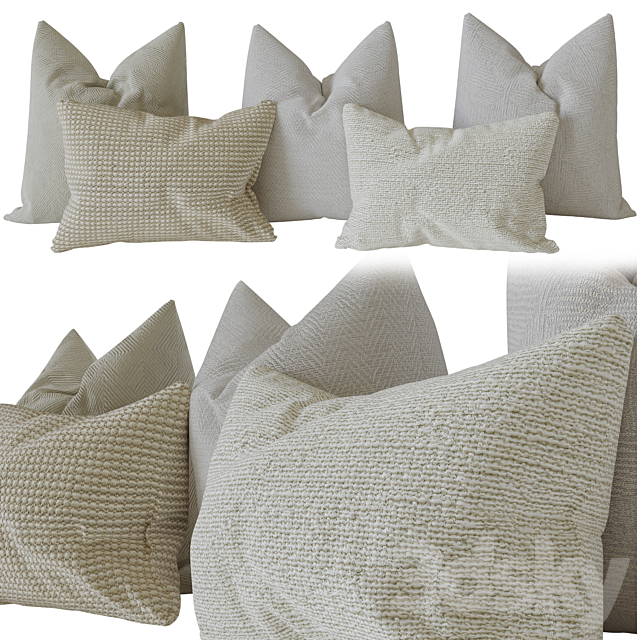 Decorative set pillows 10 3ds Max - thumbnail 1