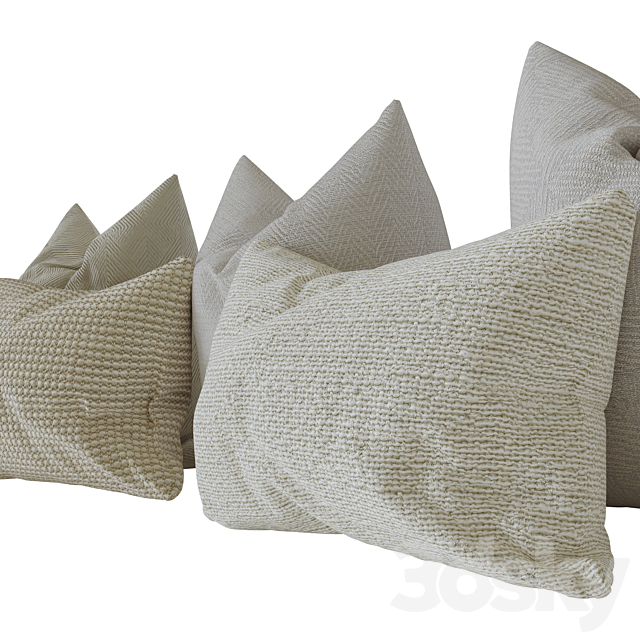 Decorative set pillows 10 3ds Max - thumbnail 3