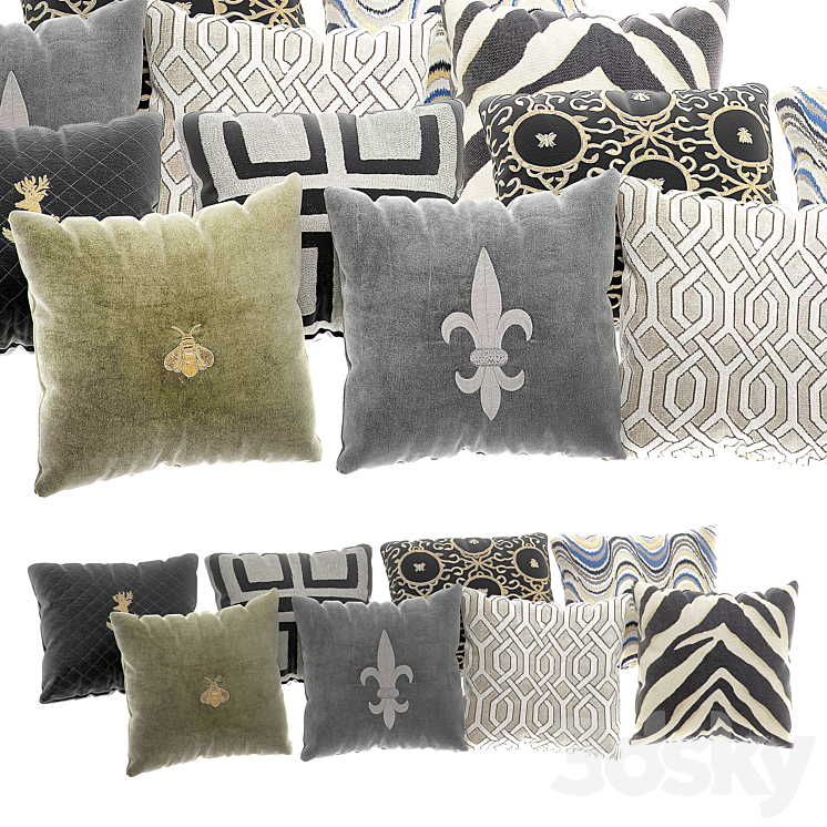 Eichholtz pillow set 3DS Max - thumbnail 1