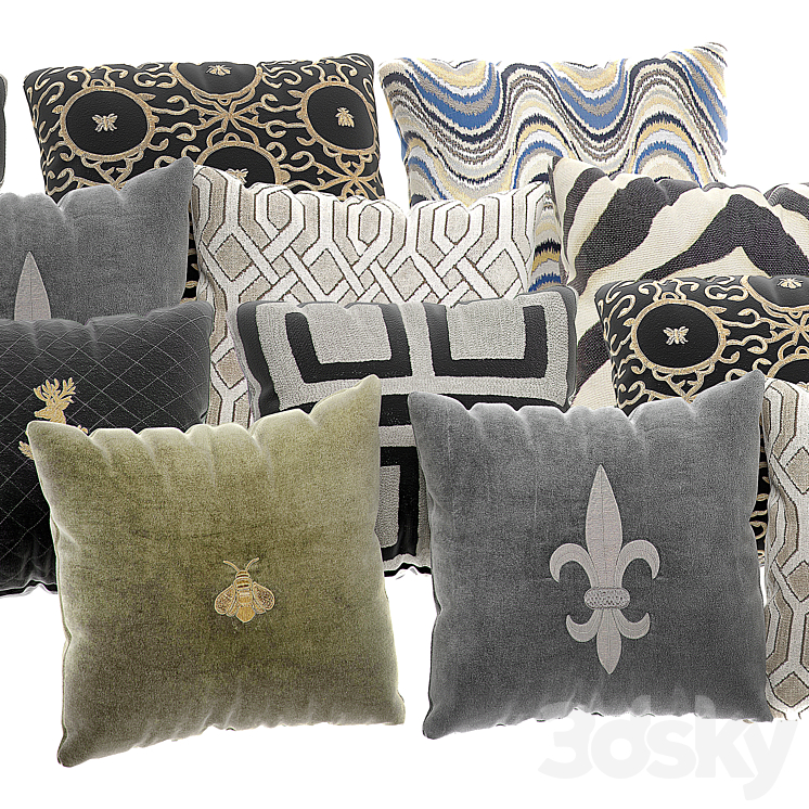 Eichholtz pillow set 3DS Max - thumbnail 2