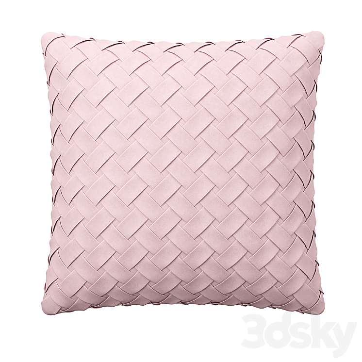 Faux Suede Cushion Lattice Weave Pink Tithonia 3DS Max Model - thumbnail 2