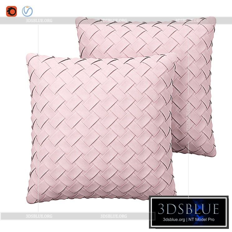 Faux Suede Cushion Lattice Weave Pink Tithonia 3DS Max - thumbnail 3