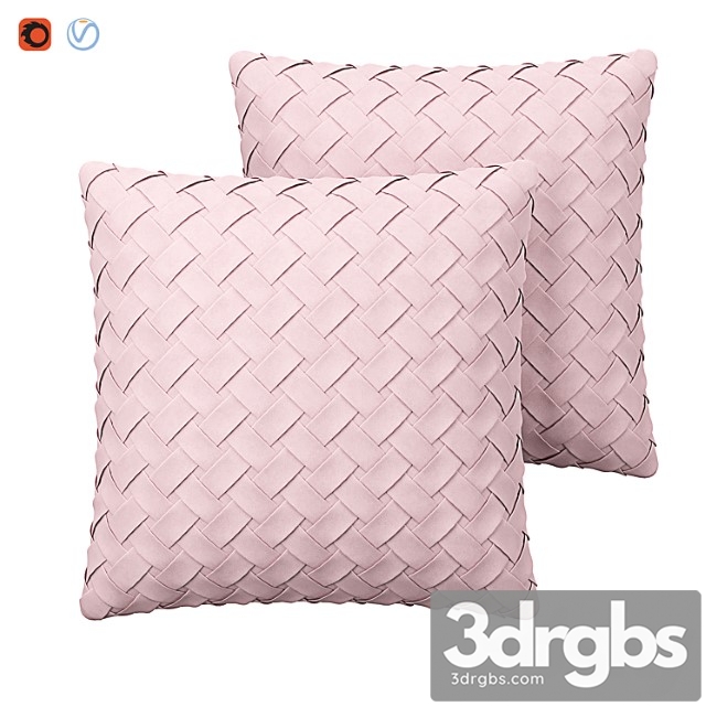 Faux suede cushion lattice weave pink tithonia - thumbnail 1