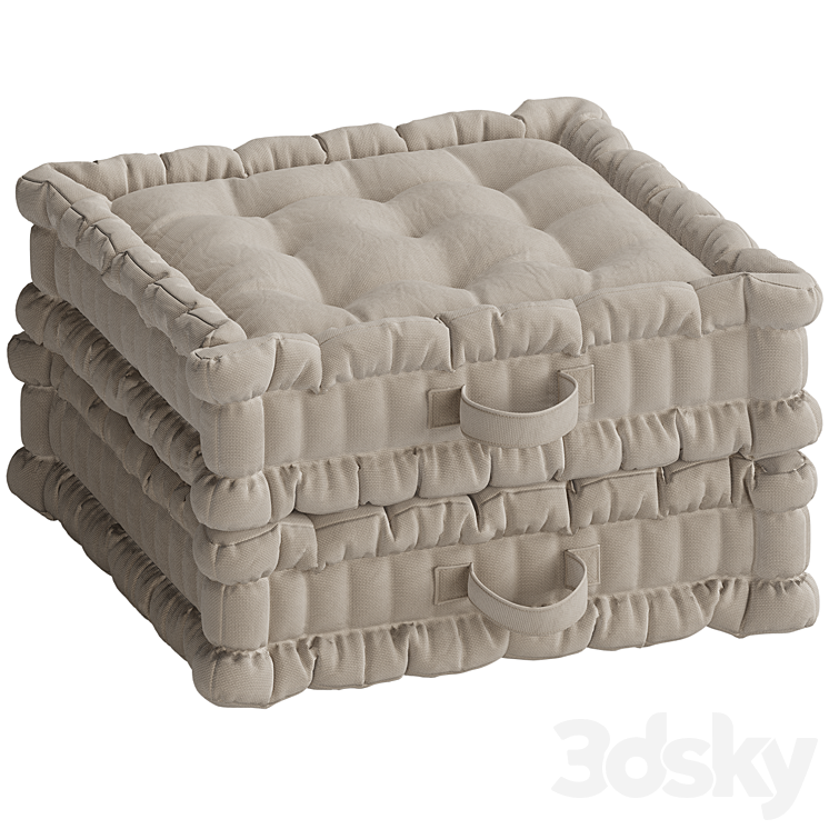 floor pillow SCENARIO 3DS Max Model - thumbnail 2