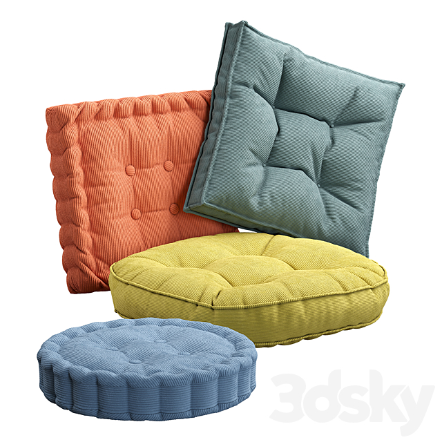 Floor pillows 3ds Max - thumbnail 1