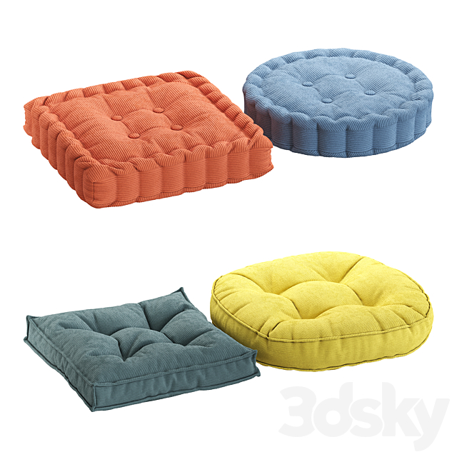 Floor pillows 3ds Max - thumbnail 2