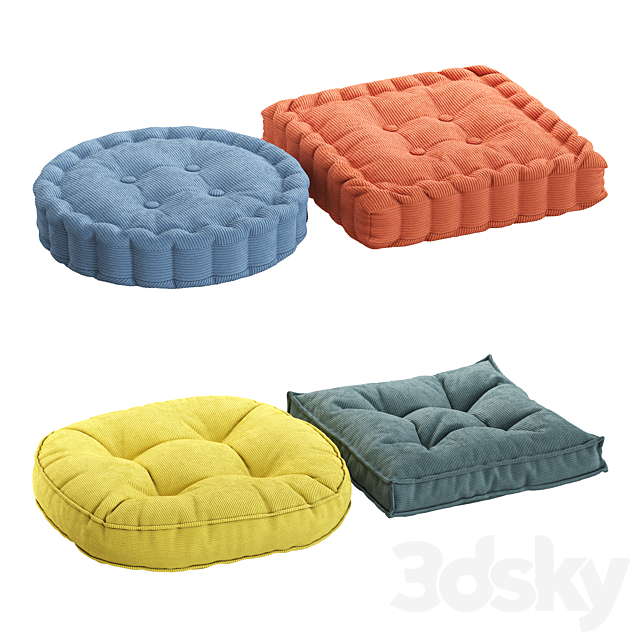 Floor pillows 3ds Max - thumbnail 3