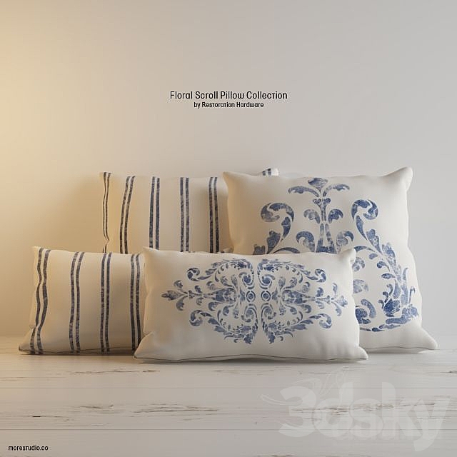 FLORAL SCROLL PILLOW COLLECTION 3DSMax File - thumbnail 1