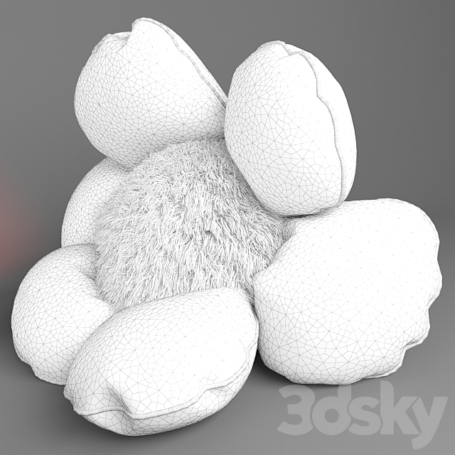 Flower Pillow 3DS Max Model - thumbnail 2