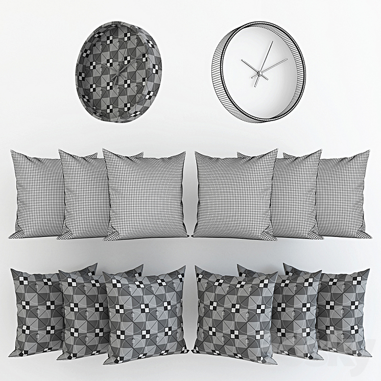 Fun pillows and clock by Leandro Pita 3DS Max - thumbnail 2