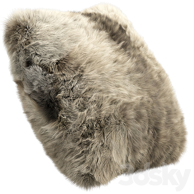 Fur pillow set 2 3DS Max Model - thumbnail 3