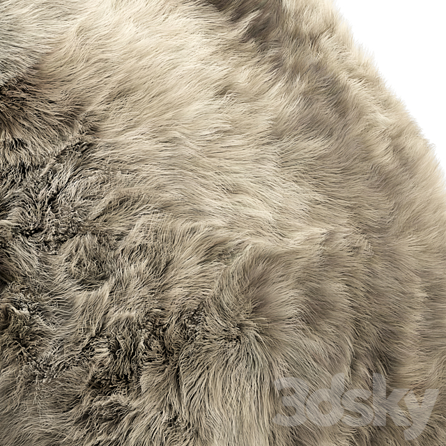 Fur pillow set 2 3DS Max Model - thumbnail 7