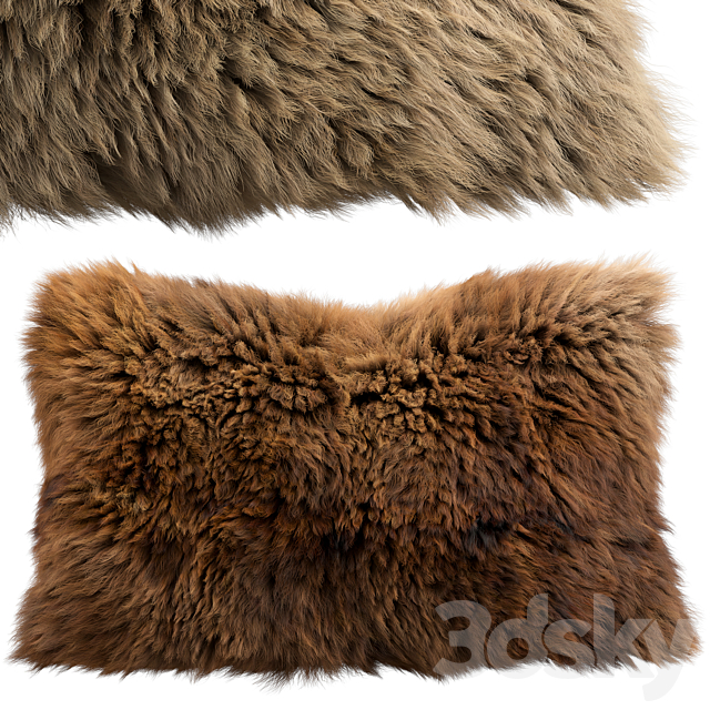 Fur pillow set 3 3ds Max - thumbnail 2