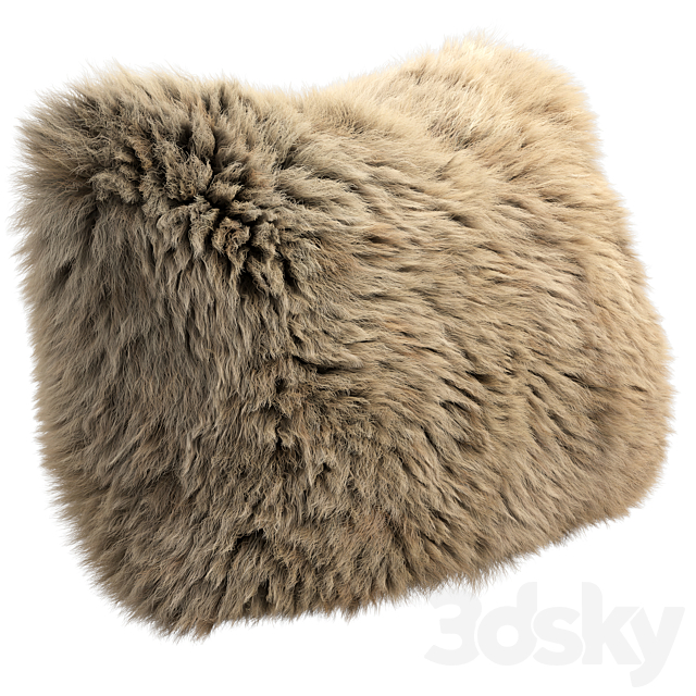 Fur pillow set 3 3ds Max - thumbnail 3