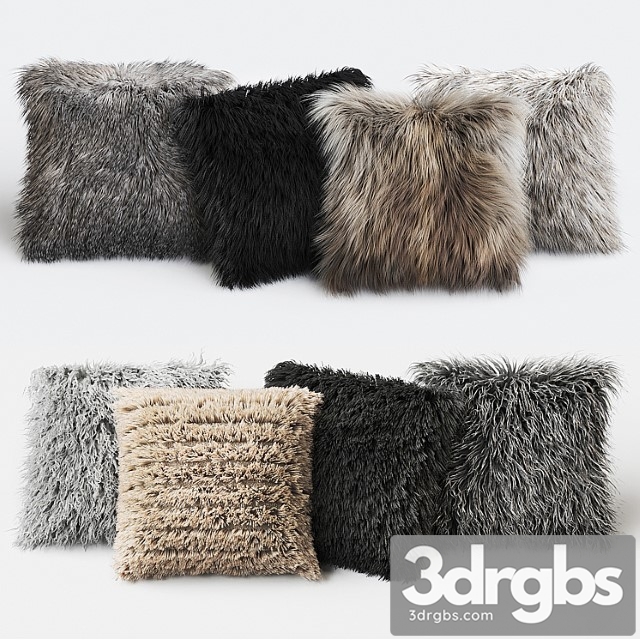 Fur pillow set - thumbnail 1