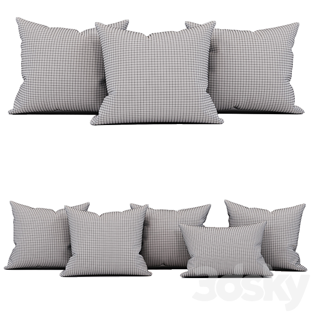 Geometry Throw Pillow 3DS Max Model - thumbnail 2