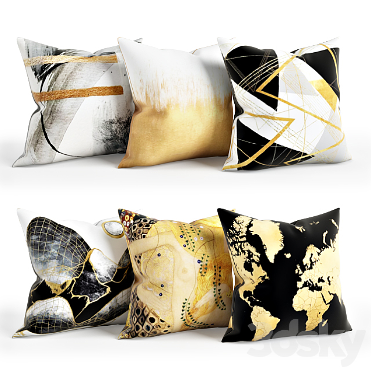 Gold_Pillow_Set_003 3DS Max - thumbnail 1