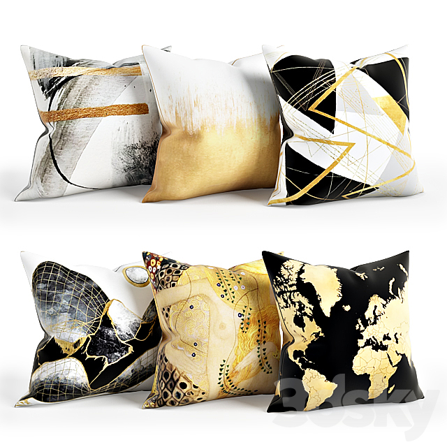 Gold_Pillow_Set_003 3DSMax File - thumbnail 1