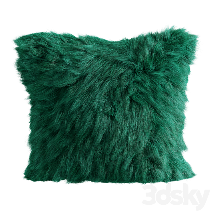 Green pillow fur sheepskin 3DS Max Model - thumbnail 1