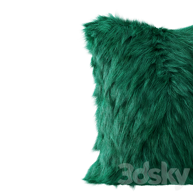 Green pillow fur sheepskin 3DSMax File - thumbnail 4