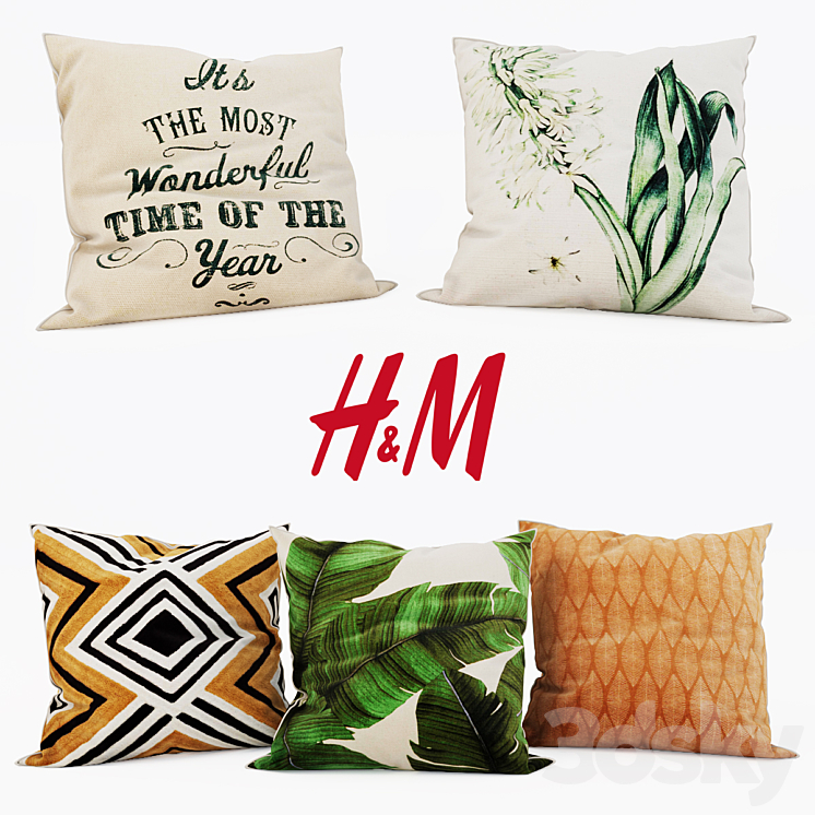 H & M Home – Decorative Pillows set 11 3DS Max - thumbnail 1