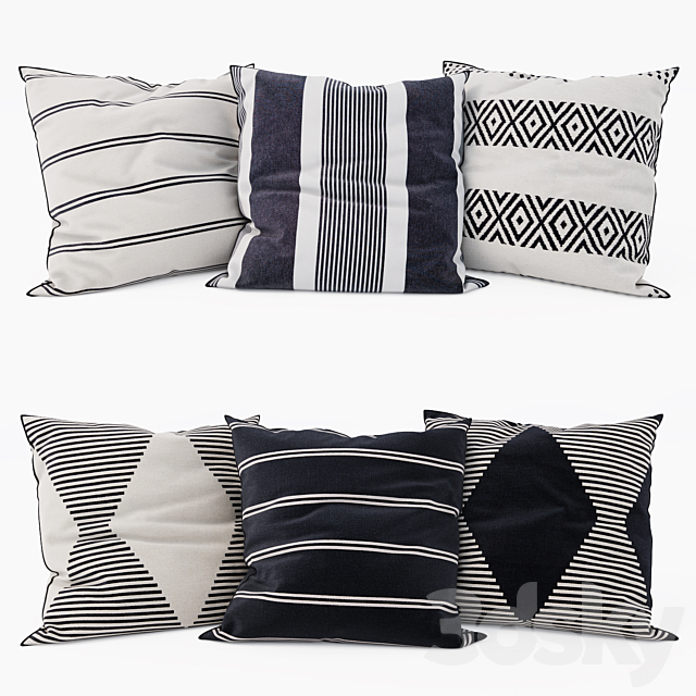 H & M Home – Decorative Pillows set 19 3DSMax File - thumbnail 1