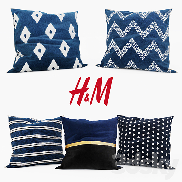 H & M Home – Decorative Pillows set 3 3DSMax File - thumbnail 1