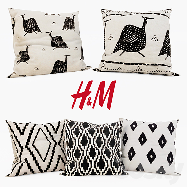 H & M Home – Decorative Pillows set 4 3DSMax File - thumbnail 1