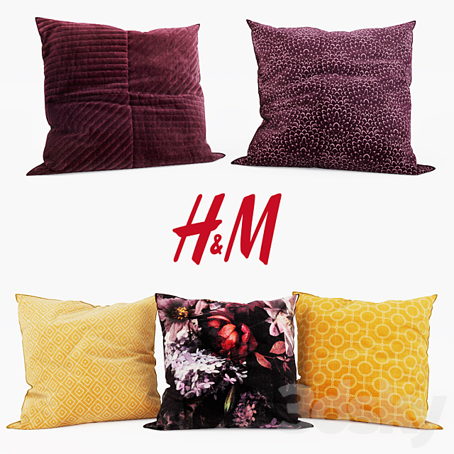 H & M Home – Decorative Pillows set 5 3ds Max - thumbnail 1